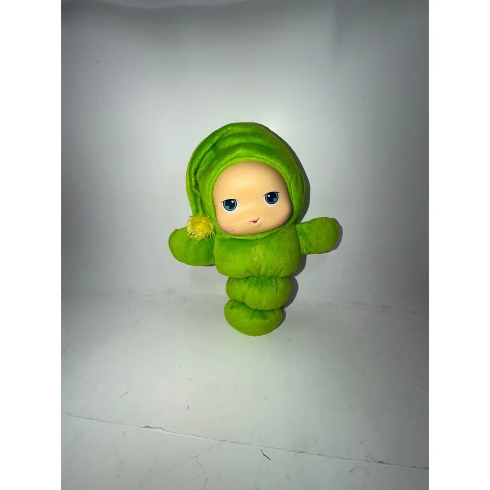 Vintage GlowWorm Plush Green Sleepy Time Toy Vinyl Face Soft Stuffed Animal